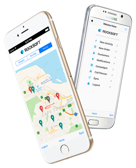 Rocksoft mobile app on phones